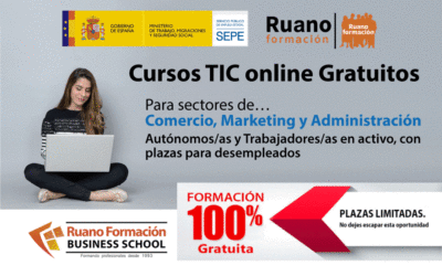 Cursos TIC Online Gratuitos para sectores de Comercio y Marketing y Administración y Gestión Autónomos/as y Trabajadores/as en activo.