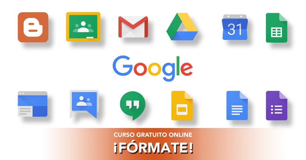 CURSO DE GOOGLE Y SUS APLICACIONES, formación Online 100% Gratuita – Último día de inscripción 12 de Junio ¡Plazas Limitadas! «Ahora también trabajadores en ERTE»