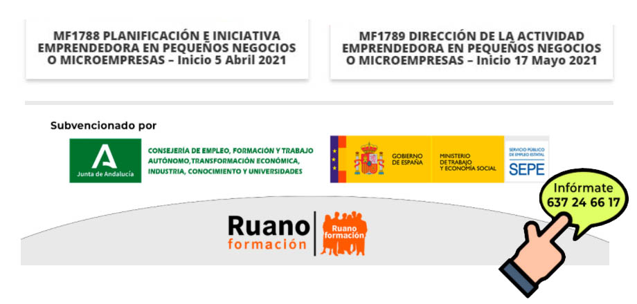 ÚLTIMAS PLAZAS: ESPECIALÍZATE EN PLANIFICACIÓN Y DIRECCIÓN DE MICROEMPRESAS, CURSO DE LA JJAA Y EL SEPE 100% GRATUITOS